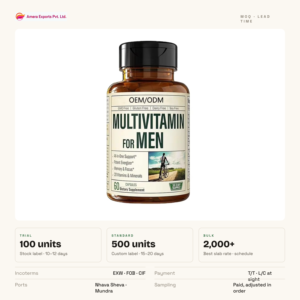 Capsules de complexe multivitaminé et minéral pour hommes OEM, 60 unités, énergie quotidienne et soutien immunitaire, soutien osseux, complément alimentaire, 2 capsules par jour - Product Image 4