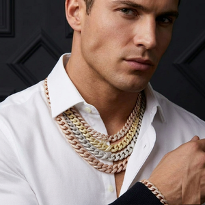Cadena de Eslabones de Alta Gama con Incrustaciones de Diamantes, Plata de Ley 925, Acabado en Oro de 10K y 14K, Collar de Rapero, Joyería de Estilo Urbano para Hombre - Product Image 5