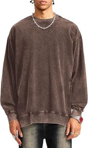 Sweat-shirt surdimensionné en molleton épais de haute qualité avec logo personnalisé, style vintage décontracté, tendance, coupe ample, effet délavé, streetwear - Product Image 2