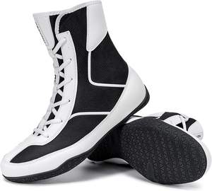 Bottes de lutte et de boxe ROMEO INDUSTRY pour hommes, largeur large, montantes, respirantes, légères, antidérapantes, en PU, pour la compétition et l'entraînement - Product Image 1