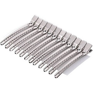 Pinzas de Pelo Largas de Acero Inoxidable, Pinzas de Cocodrilo Metálicas para Peluquería, Herramientas de Estilismo Multiusos - Product Image 1