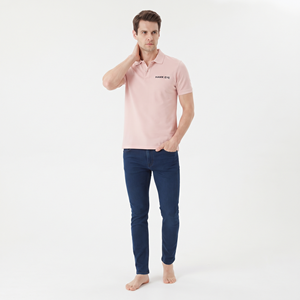 Men's Summer Casual Polo <b>Shirt</b> Solid Color Short Sleeve Stretch Fabric Button <b>Collar</b> <b>T</b> <b>Shirt</b> Comfortable Daily Wear - Product Image 1