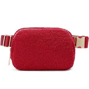 Riñonera de invierno Sherpa unisex impermeable, bolsa de cintura deportiva de moda, riñonera con logo personalizado - Product Image 1