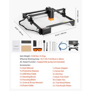 Incisore Laser 20W con Uscita 80W, Area di Lavoro 35 x 40 cm, Velocità di Movimento 10000 mm/min, Macchina per Incisione e Taglio Laser - Product Image 4