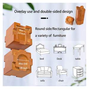 Rehausseurs de lit en bois avec patins en caoutchouc antidérapants, empilables, robustes, pour augmenter la hauteur des meubles (lit, canapé, table, chaise) - Product Image 6
