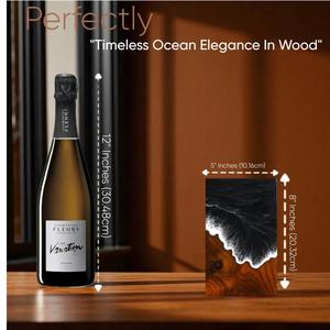 Urna de Resina con Diseño de Olas Oceánicas, Caja Conmemorativa Hecha a Mano en Madera de Nogal y Madera del Mar Negro - Product Image 5