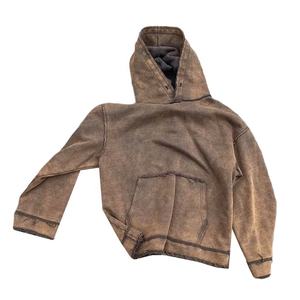 เสื้อฮู้ดผ้าฟินช์ผ้าเกล็ดปลาขนาดใหญ่ผ้าฟริตเทอร์รี่เฮฟวีเวตสไตล์วินเทจใช้ซักได้ตามต้องการ - Product Image 1