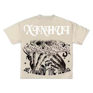 Camiseta Personalizada de Fábrica para Hombre, 100% Algodón Grueso, Estilo Hip Hop, Talla Grande, Diseño con Estampado - Product Image 1