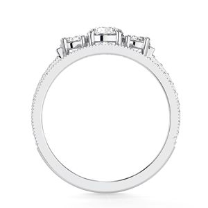 14K Rose Gold Round Cut Lab Grown Diamond 3 Stone with Accents Engagement Bridal <b>Set</b> <b>Ring</b> for <b>Women</b> - Product Image 6