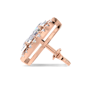 IGI Certified Lab Grown Diamond Marquise Cut Halo Stud <b>Earrings</b> 9KT <b>Gold</b> Vintage Halo Diamond Studs - Product Image 2
