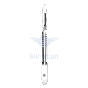 Manche de scalpel n° 4 poignées chirurgicales réutilisables en acier inoxydable, forme en V, standard, compatibles avec le n°. 20, 21, 22, 23 et 24 - Product Image 1