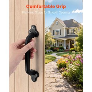 9 Maniglie Rustiche per Porte Scorrevoli e Cancelli, in Acciaio al Carbonio Resistente con Rivestimento Antiruggine, Facile Installazione per Uso Esterno - Product Image 5