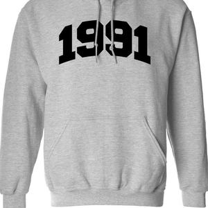 เสื้อมีฮู้ดสำหรับนักเรียน1991มหาวิทยาลัยสไตล์วิทยาลัยเสื้อมีฮู้ดสำหรับนักเรียนหญิงและชายผ้าฝ้ายสีเทา100% ถักกันหดพิมพ์ลายได้ตามต้องการ - Product Image 3