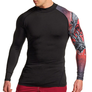 Full Sublimation <b>Printed</b> No Gi BJJ Rashguards Short Sleeve, Custom <b>Surf</b> Logo MMA Compression Shirt - Product Image 1