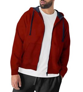 Sweat à capuche zippé pour homme de qualité supérieure, 100% coton, hiver, impression personnalisée OEM/ODM, MOQ, livraison rapide, service mondial - Product Image 5