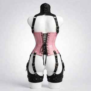 OEM Manufacturing Custom Women Fetish Club Wear Adjustable PU Leather <b>Full</b> for Sexy Hook-and-Eye Design Sports Use High - Product Image 2