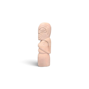 Statuette en pierre rustique, surface rugueuse, fabrication mécanique, beige, décoration intérieure, Noël, salon, villa - Product Image 4