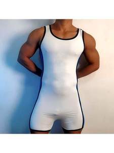 Hot Selling New Design Men's <b>Wrestling</b> <b>Singlet</b> with Custom Logo Printing Spandex/Polyester Material Quick Dry & Breathable - Product Image 1