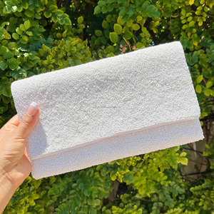 Elegant Handmade Silk Bridal Clutch <b>Bag</b> Durable Magnetic Closure Anti-Theft Custom Size Foldable Beads Evening Wedding Party - Product Image 3