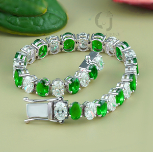 Pulsera de tenis ovalada de oro blanco de 14 quilates con diamantes cultivados en laboratorio y circonitas cúbicas, 8.92 quilates, corte ovalado, claridad VVS, color G, certificado IGI, joyería fina de lujo - Product Image 5