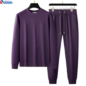Conjunto Deportivo de Alto Rendimiento, Color Sólido, Cuello Redondo, Pantalones con Cordón, Manga Larga, Ropa de Hombre a la Moda - Product Image 5