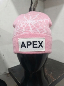 Men's Pink Spiderweb <b>Beanie</b> Hat Knit Cuffed Winter Cap Unisex Streetwear <b>Skull</b> Cap Custom Logo Wholesale Fashion Accessory - Product Image 3