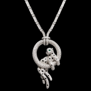 Pendentif panthère en or blanc 10 carats de luxe avec diamants naturels, pendentif animal, bijoux fins de créateur hip-hop - Product Image 2