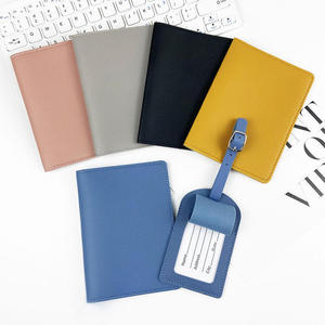 Ensemble d'accessoires de voyage en cuir PU de qualité supérieure, bon état, porte-passeport en cuir et étiquette de bagage pour femme - Product Image 1