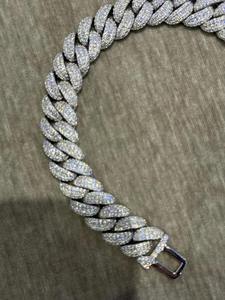 Pulsera de Cadena de Diamantes con Baño de Rodio en Plata 925 para Hombre, Corte Brillante Redondo, Microincrustaciones, Joyería de Lujo para Uso Diario - Product Image 3