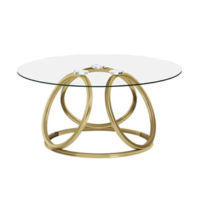 Coffee <b>Table</b> with Brass Base & Luxury Marble Top <b>Console</b> & Side <b>Table</b> for Hotel Living Room - Product Image 4