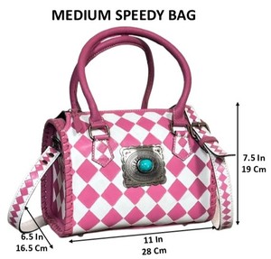 Custom Logo Hand Carry Overnight Weekender Duffle Bag Designer Hand Tooled Checkered Leather Medium Travel Speedy Bags for Women - Product Image 2