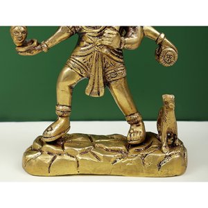 Sculpture en laiton Bhagawan Bhairava de 6 pouces faite à la main Petite statue de Bhagawan Bhairava fabriquée en Inde - Product Image 3