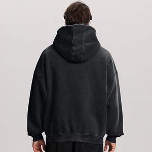 Sudadera con capucha y cremallera completa para hombre, 100% algodón, de peso pesado, estilo vintage con lavado ácido, diseño personalizado, ropa urbana, venta al por mayor - Product Image 4