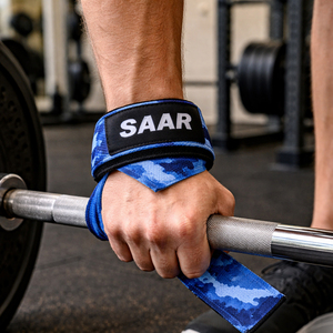 Correa de Neopreno/Algodón/Poliéster de Alta Calidad con Camuflaje Azul para Levantamiento de Pesas - Diseño Robusto y Moderno, Transpirable y Ajustable - Product Image 6