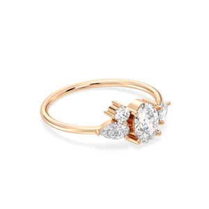 Anillo REYES de Oro Sólido de 14K con Corte Ovalado y Moissanita de 1.08 Quilates, Anillo de Lujo con Múltiples Piedras, Regalo de Aniversario de Bodas, Joyería Fina - Product Image 3