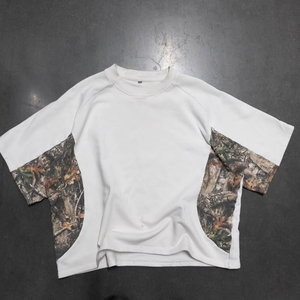 Camiseta de Camuflaje Oversize con Estampado DTG Personalizado para Hombre, 100% Algodón, Estilo Urbano, Cuello Redondo, Manga Corta, Venta al Por Mayor - Product Image 3