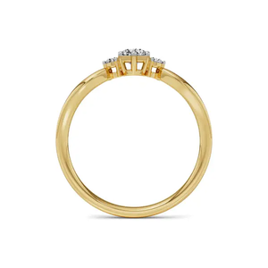 Bague de fiançailles en or jaune 14 carats avec diamant de laboratoire rond de 1,00 ct, certifié IGI, clarté VS1, couleur F, diamant CVD, sertissage trois pierres - Product Image 2