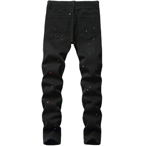 GENERSA SPORTS Pantalones Vaqueros Elásticos para Hombre, Ligeros, Transpirables, Estilo Hip Hop, Lavado Enzimático, Cintura Media, Rotos, con Botones Personalizados - Product Image 2