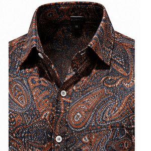 Chemise pour homme élégante à imprimé abstrait, en tissu de qualité supérieure, à manches courtes et au style décontracté moderne - Product Image 3