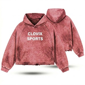 Sweat-shirt à capuche unisexe en coton épais personnalisé, coupe oversize, avec logo imprimé en relief et strass, style streetwear - Product Image 3