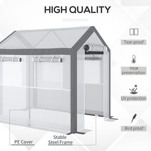Esportazione 8 'l X 6 'W X 7.4' H Walk-In Tunnel serra con finestre avvolgisole e porte con cerniera copertura meteo per giardino - Product Image 4