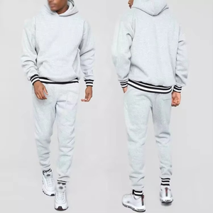 Ensemble de survêtement unisexe 2 pièces en coton épais respirant de haute qualité pour homme, noir, avec logo personnalisé – Grande Vente - Product Image 3