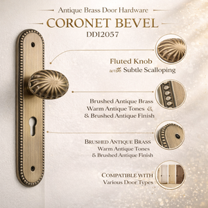 Premium Solid Brass Coronet Bevel Mortice <b>Door</b> <b>Knob</b> Plate | Modern Style Durable Outdoor Hotel Decorative <b>Door</b> Hardware Keyhole - Product Image 5