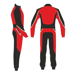 Traje de Carreras de Manga Larga con Bloques de Color Rojo y Negro para Hombre, Ropa de Motociclismo de Secado Rápido para Todas las Estaciones - Product Image 2