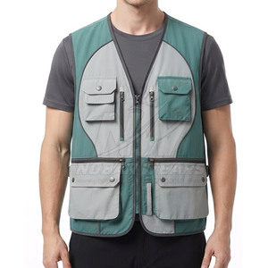 Gilet de pêche pour hommes, léger, avec empiècements en maille, multi-poches, vêtements de pêche en plein air, design ajustable, fournisseur en gros - Product Image 5