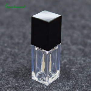 Manufacturer 11ml Large Capacity Square Lip Gloss Tube Bright Black Transparent Brush Handle <b>Foundation</b> Contour Bottle Premium - Product Image 5