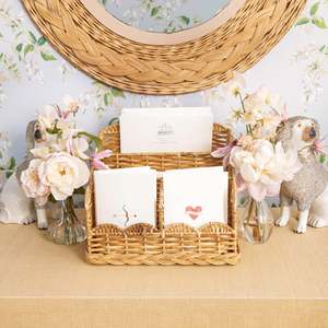 Delicate Rattan Letter Rack Woven Mail Organizer <b>Basket</b> Decorative Desk Storage Holder Perfect For Office Home <b>Table</b> Decoration - Product Image 4