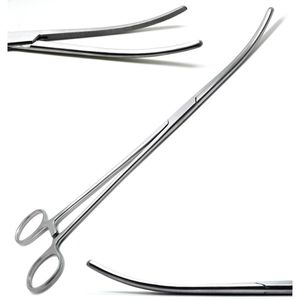 Pinces hémostatiques Rochester Pean 12 pouces courbées, hémostatique chirurgical, instruments vétérinaires en acier inoxydable, certifiés CE OEM - Product Image 1