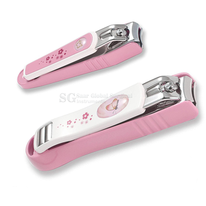 Pink Stainless Steel <b>Nail</b> Clipper Floral Design for Adult Portable Finger <b>Nail</b> <b>Trimmer</b> Simple Style Curved Blade Sharp <b>Baby</b> Care - Product Image 5