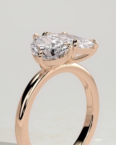 Anillo de compromiso Arviquea Pear and Radiant Toi et Moi con diamante cultivado en laboratorio, certificado por IGI - Product Image 3